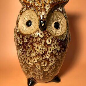 HOSLEY Elegant Expressions Adorable 9" Ceramic Owl Vase Pottery Planter Decor